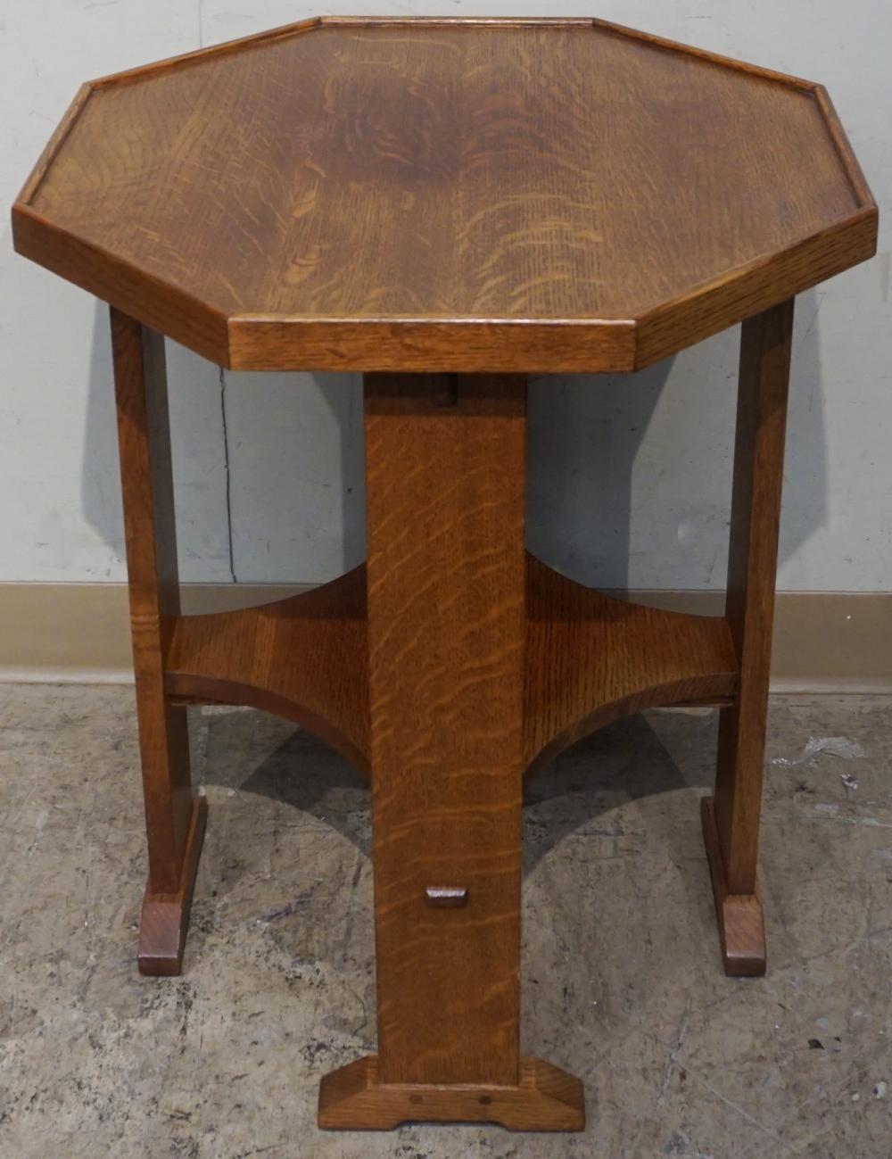 Appraisal: Stickley Modern Model Oak Octagonal Side Table x x in