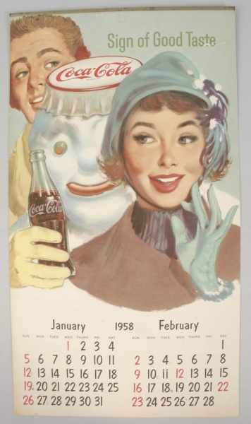 Appraisal: Coca-Cola Calendar Description Light wear a few minor marks and