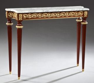 Appraisal: French Louis XVI Style Ormolu Mounted Mahogany Mar French Louis