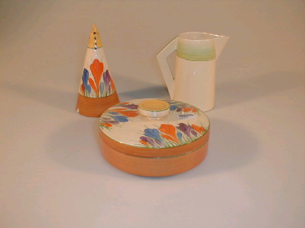 Appraisal: A Clarice Cliff Wilkinson limited conical sugar castor af a