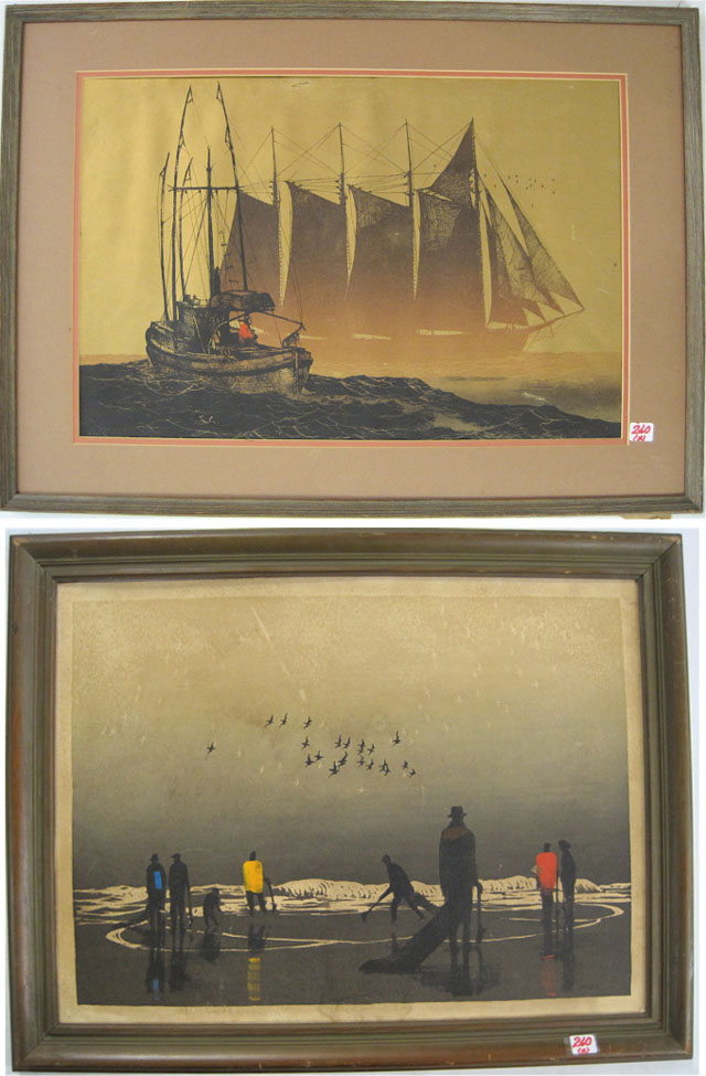 Appraisal: TWO ELTON BENNETT SERIGRAPHS Washington - titled The Sea Birds'