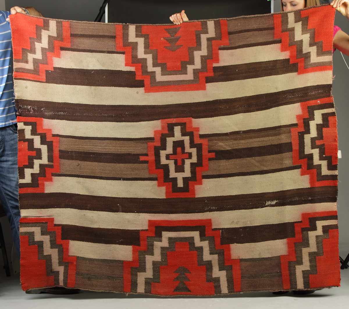 Appraisal: Third Phase Chiefs Style Navajo Weaving Condition Some bleeding loss