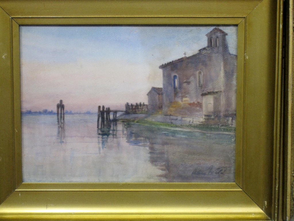 Appraisal: Watercolour 'Chapel near Venice' indistinctly signed