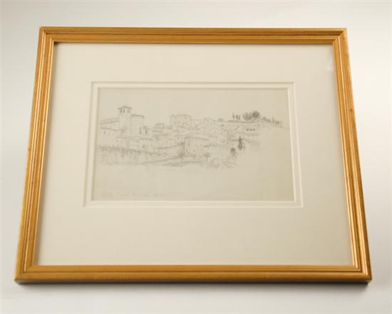 Appraisal: Adrian Waterlow Spello Pencil sketch Unsigned Titled and dated lower