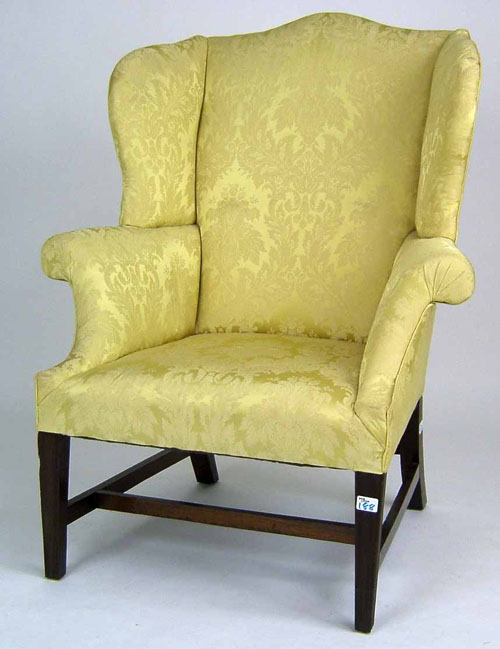 Appraisal: Chippendale mahogany wing chair ca