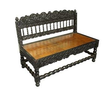 Appraisal: A th Century Dutch Colonial ebonised red sandalwood bench Batavia