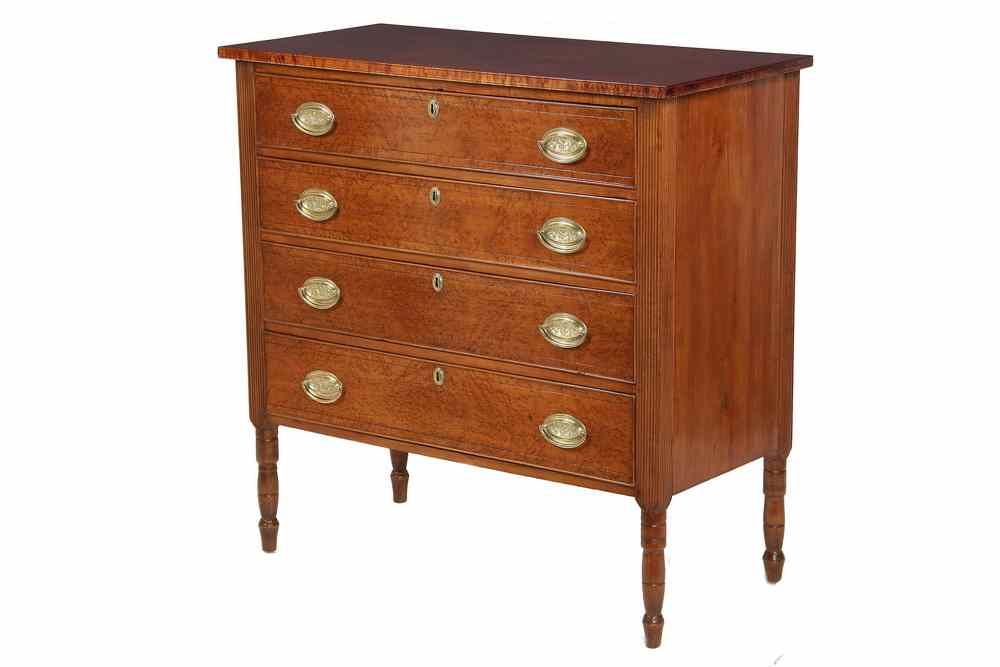 Appraisal: CHEST OF DRAWERS - Country Sheraton Chest of Drawers in