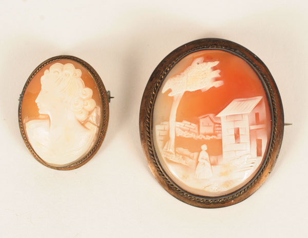 Appraisal: Lot of Victorian shell cameos including an unusually leftward facing