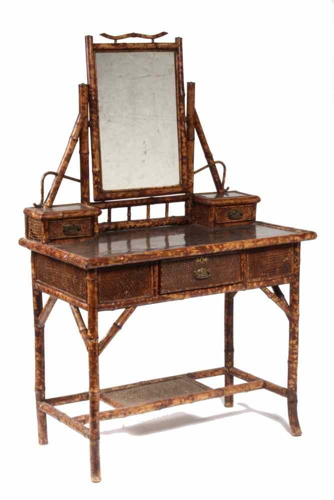 Appraisal: VICTORIAN BAMBOO DRESSING TABLE - Late th c Chinese Export