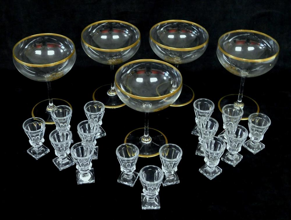 Appraisal: GLASS Continental lead crystal twenty pieces including five goblets with