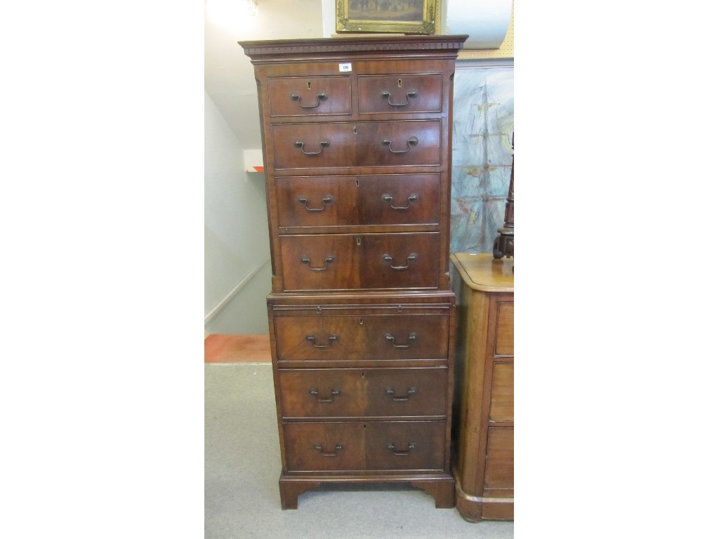 Appraisal: Edwardian mahogany chest on chest