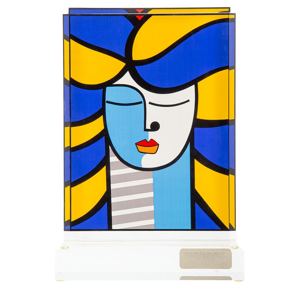 Appraisal: Romero Britto American Girl acrylic sculpture Brazilian b Serigraph on