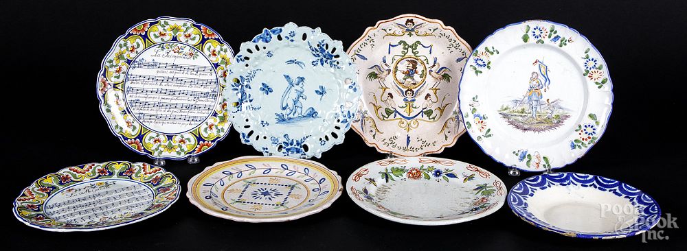 Appraisal: Eight Delft and faience plates Eight Delft and faience plates