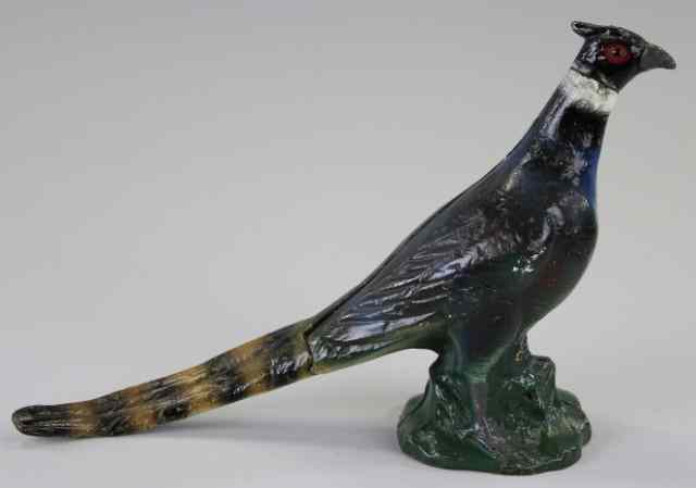 Appraisal: PHEASANT DOORSTOP Very rare cast iron full figured pheasant depicted