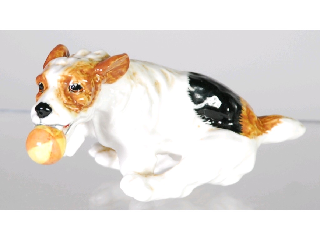 Appraisal: ROYAL DOULTON CHINA MODEL OF A SEATED DOG with a