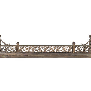 Appraisal: A Louis XVI Style Silvered Bronze Fire Fender LATE TH