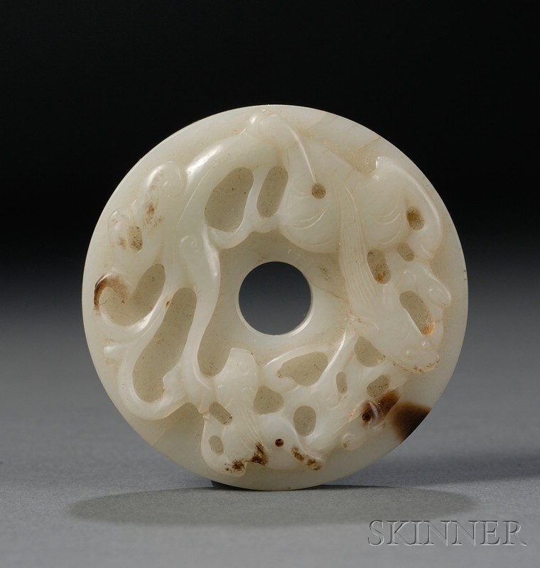 Appraisal: Jade Carving China th century or earlier white stone with