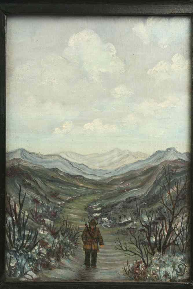 Appraisal: OOB - 'Lonesome Trail' by S Jongert monogrammed lr depicting