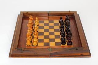 Appraisal: Wooden book form chess set Wooden book form chess board