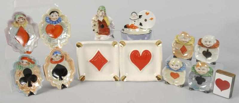 Appraisal: Lot of Approx Playing Card Ash Trays Description Mostly Japanese