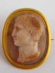 Appraisal: A hardstone cameo of a classical figure signed 'Burch' centre