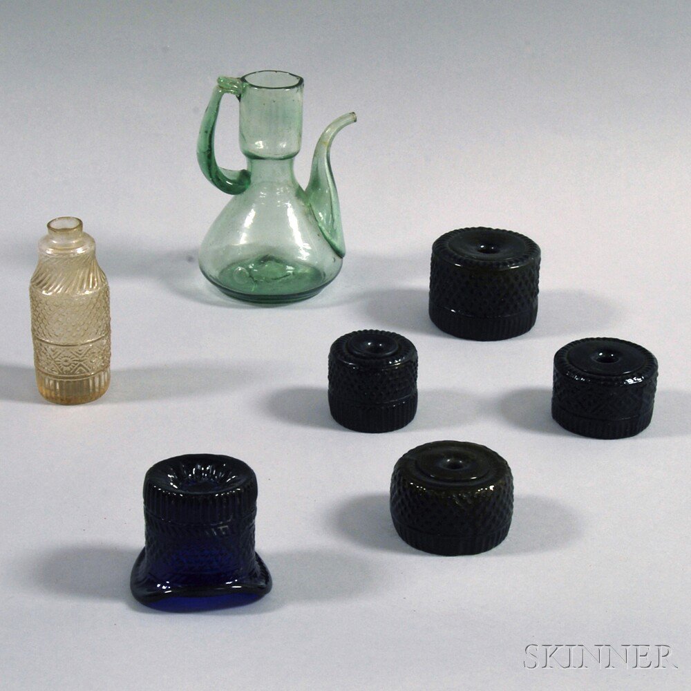 Appraisal: Seven Early Glass Items early to mid- th century a