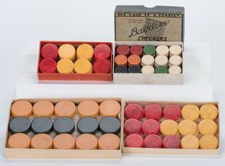 Appraisal: Three Sets of Bakelite Checkers in Original Boxes and One