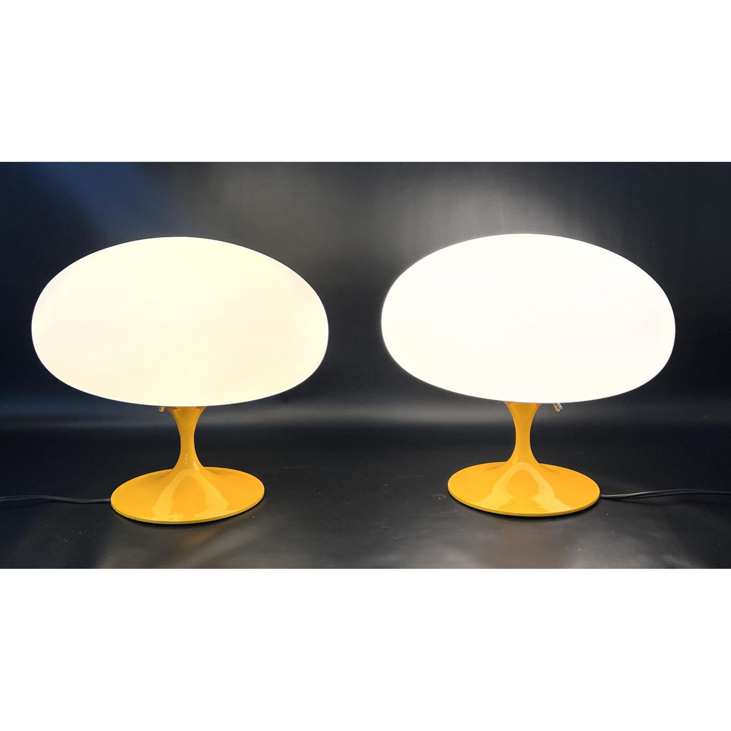 Appraisal: Pair Contemporary Stemlite Table Mushroom Lamps Designline Dimensions H inches