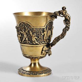 Appraisal: Victorian Sterling Silver-gilt Christening Cup London - George Adams maker