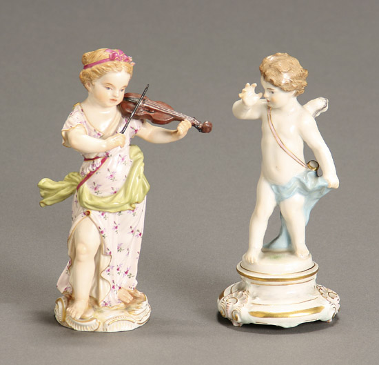 Appraisal: Meissen Figure of a Putto and a Girl Playing the