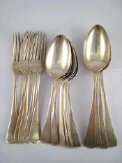 Appraisal: Old English pattern flatware Six table forks four table spoons