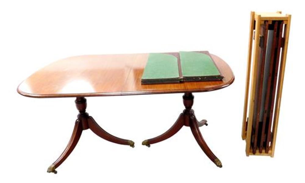 Appraisal: Dining table Federal style oblong rounded corner top with three