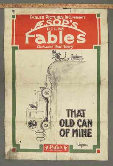 Appraisal: Vintage movie poster ''FABLES PICTURES INC PRESENTS AESOP'S FABLES CARTOONIST