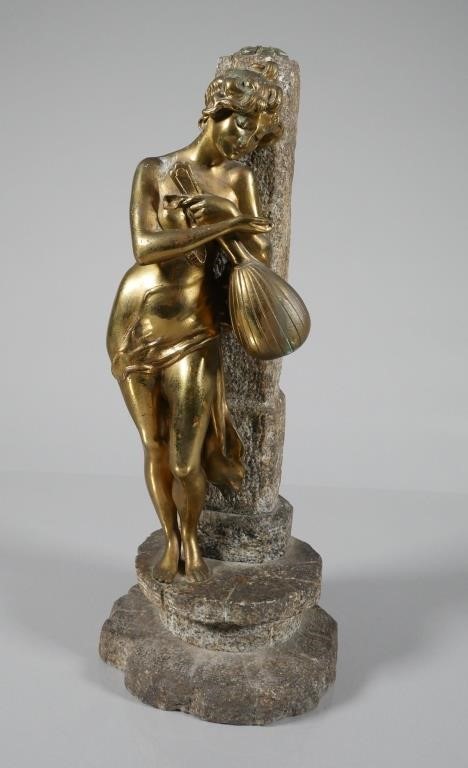 Appraisal: Gilt Bronze style cast metal statue of a female nude