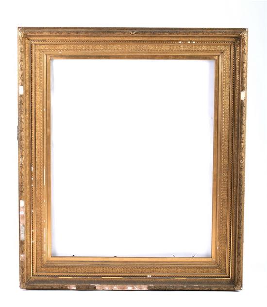 Appraisal: GILDED AND GESSOED WOOD FRAME circa Laurel outer border Egyptian