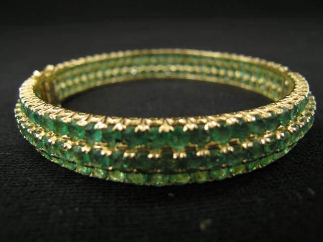 Appraisal: Emerald Bangle Bracelet rich round gems carats total K yellow