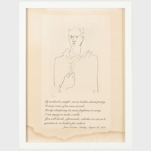 Appraisal: JEAN COCTEAU - L'ENFANT TERRIBLEEtching in black on wove paper