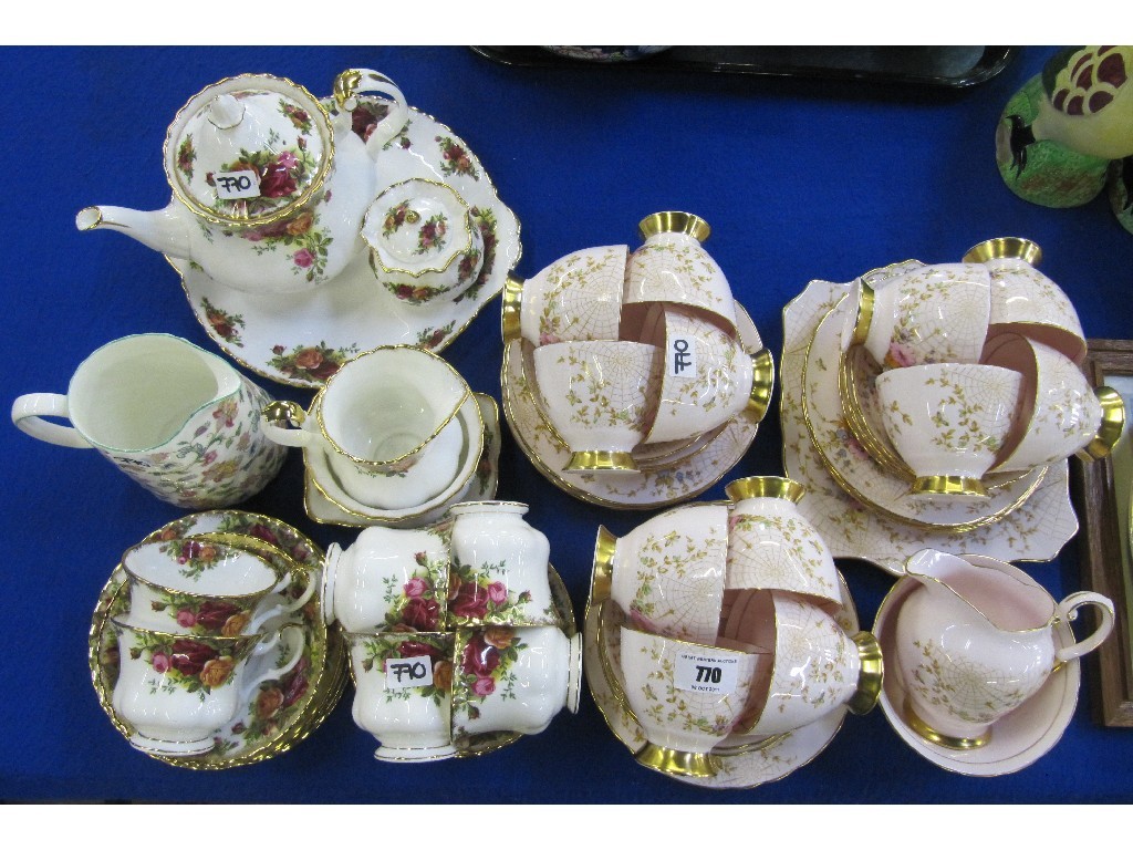 Appraisal: Tuscan twelve setting spiders web teaset Royal Albert Old Country