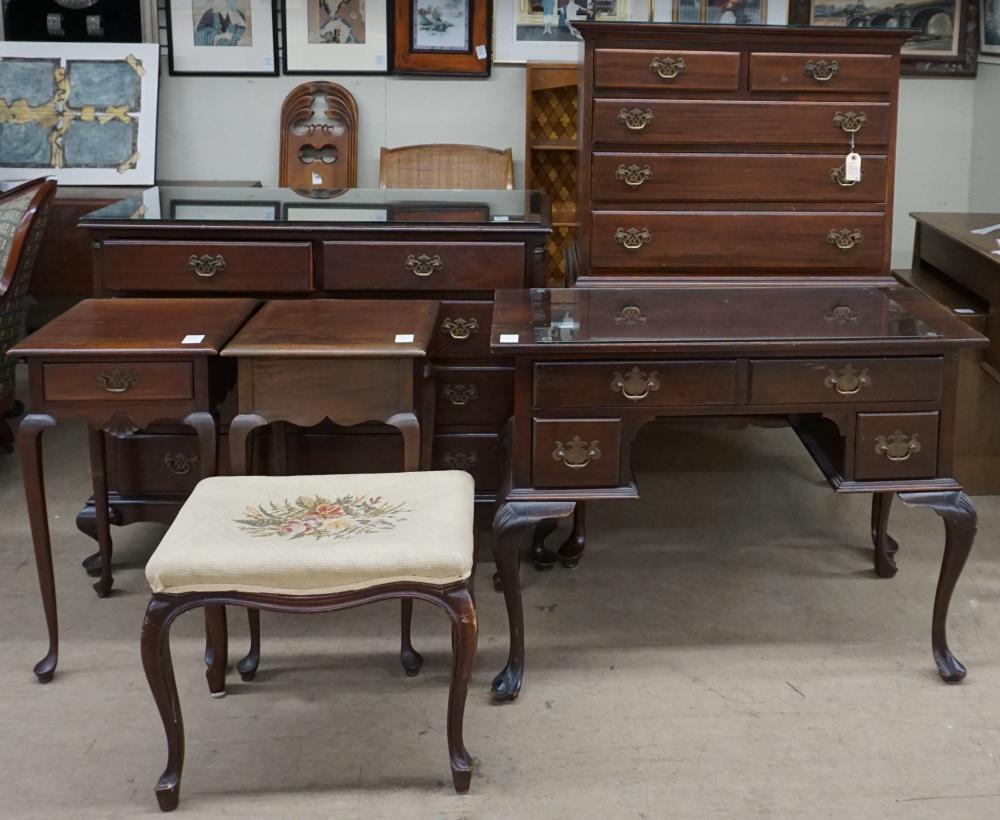 Appraisal: QUEEN ANNE STYLE MAHOGANY HIGH BOY CHEST OF DRAWERS PAIR