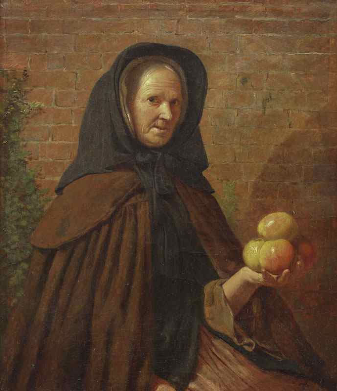 Appraisal: FAED Thomas Scottish - after ''The Apple Seller'' Oil Canvas