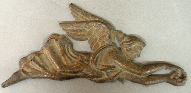 Appraisal: - Cast iron flying angel late th c h x