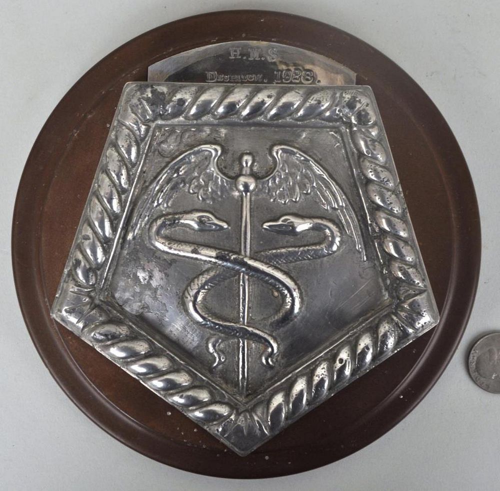 Appraisal: HMS Despatch Ship's Badge with Caduceus design composite backing diameter