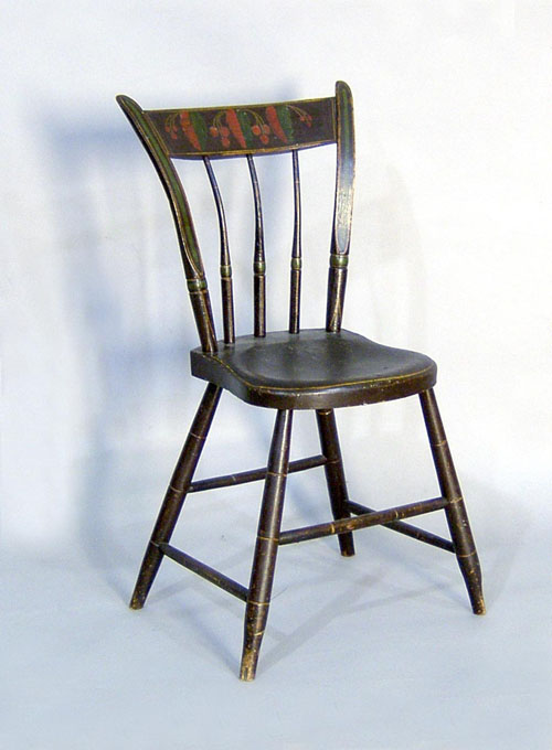 Appraisal: Painted plank seat chair th c