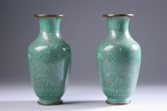 Appraisal: PAIR CHINESE CLOISONNE VASES - in high