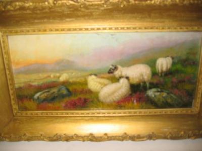 Appraisal: ARTHUR JACKSON fl - Highland Scene with sheep resting amongst