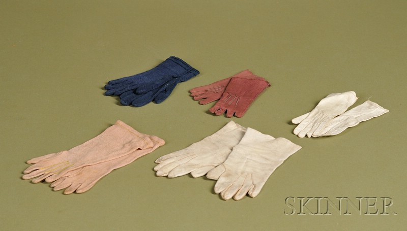 Appraisal: Five Pairs of Doll Gloves late th century three pairs