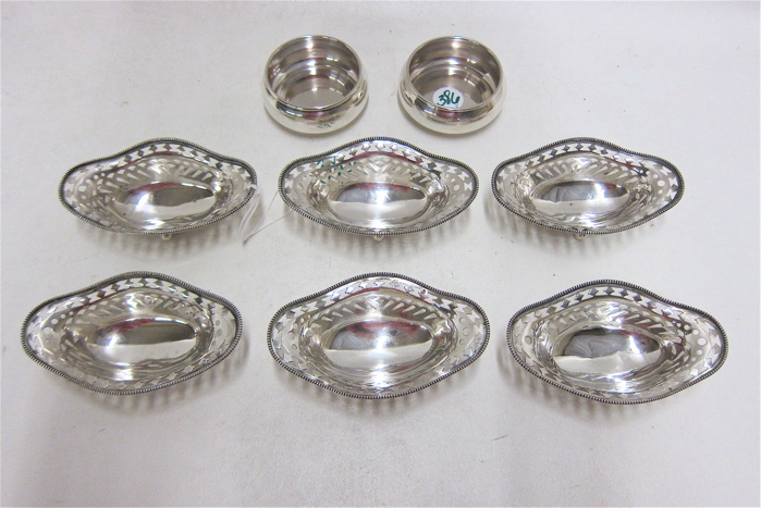 Appraisal: SET OF SIX STERLING NUT CUPS PAIR STERLING SALTS pieces