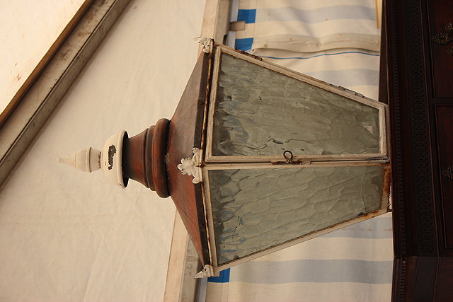 Appraisal: A LARGE OLD COPPER FOUR GLASS LANTERN with finial top