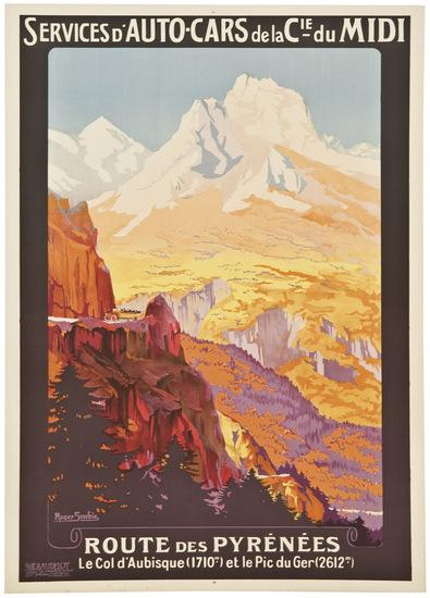 Appraisal: SOUBIE Roger - ROUTE DES PYR N ES Lithograph in