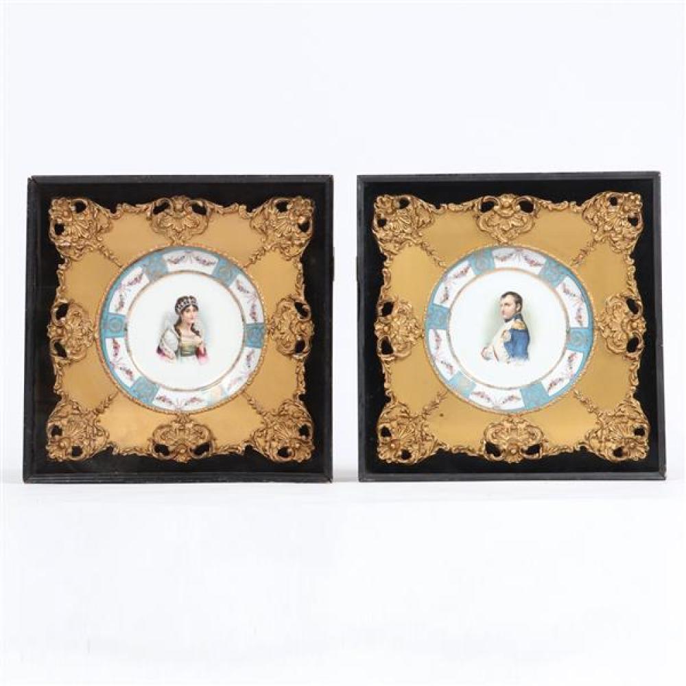 Appraisal: PAIR NAPOLEON AND JOSEPHINE SEVRES STYLE VIENNA PORCELAIN PORTRAIT PLATES